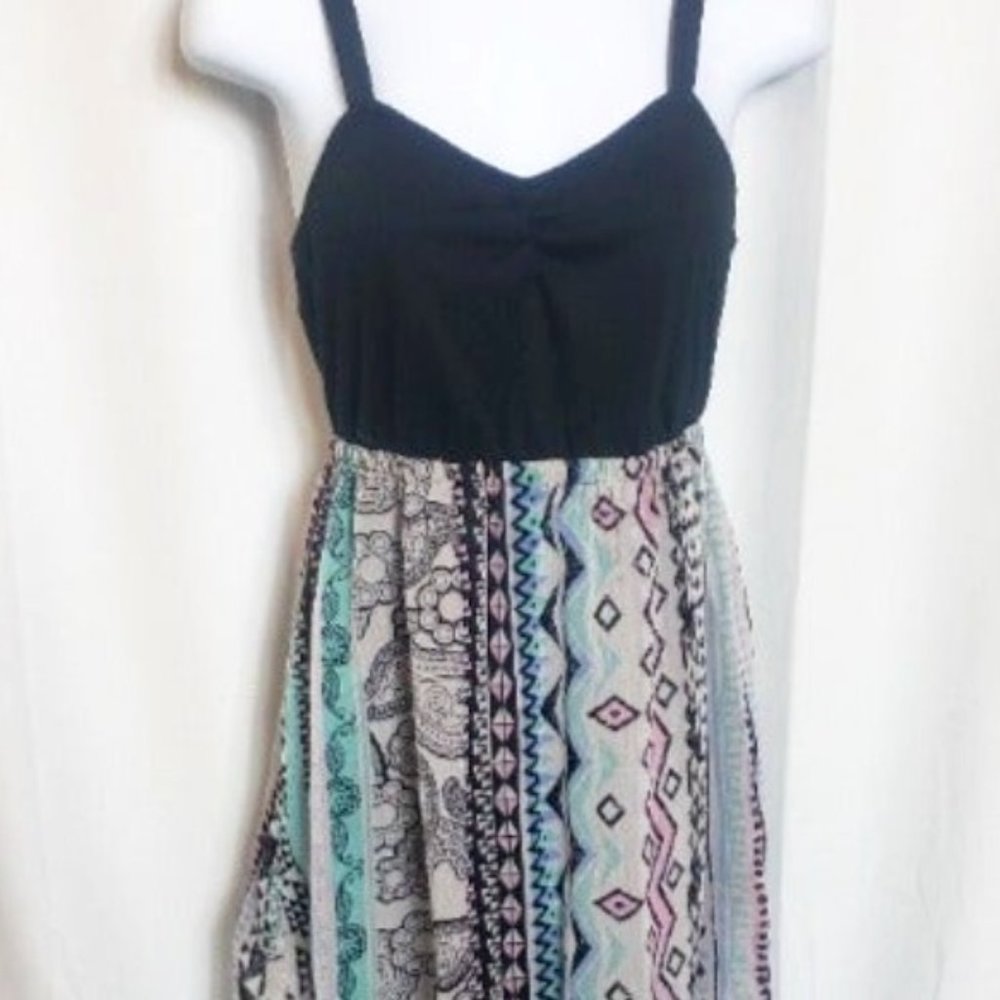 Sound & Matter Black Sheer Design Tank Tunic
